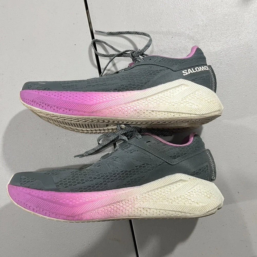 Salomon Aero Glide 2 Women's Running Shoes Gray‎ Pink 10.5 Performance